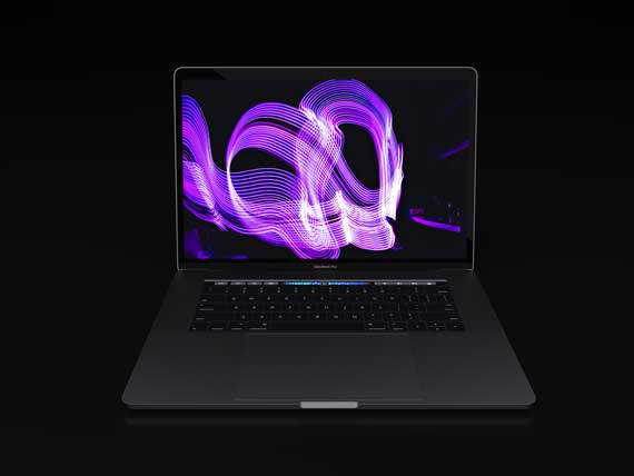 pc portable ondulations violettes